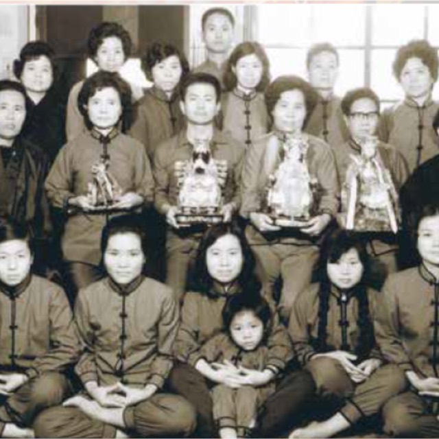 A temple group photograph from the years of dharma learning in Taiwan